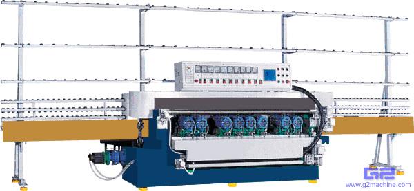 9 SPINDLE GLASS STRAIGHT-LINE EDGING MACHINE