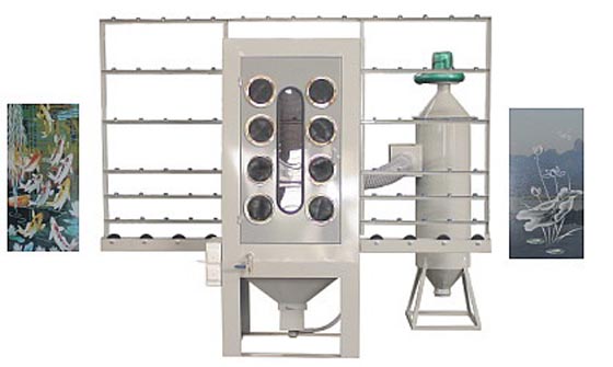MANUAL GLASS SANDBLASTING MACHINE