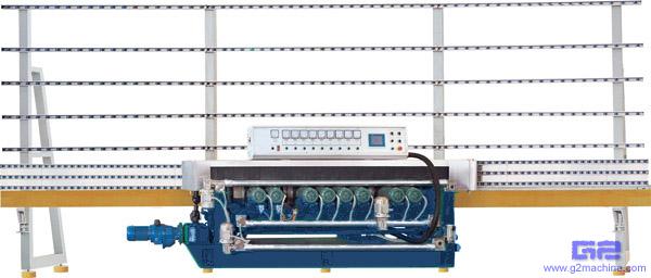 9 SPINDLE GLASS STRAIGHT LINE BEVELING MACHINE
