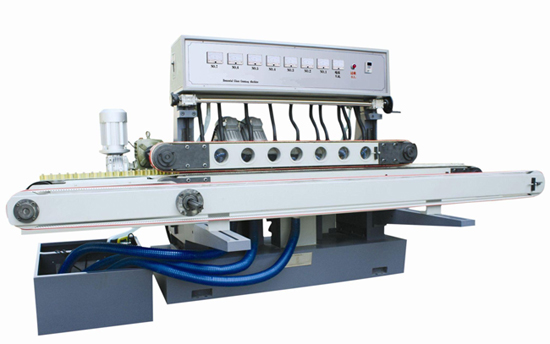 7 SPINDLE HORIZONTAL GLASS STRAIGHT LINE EDGING MACHINE
